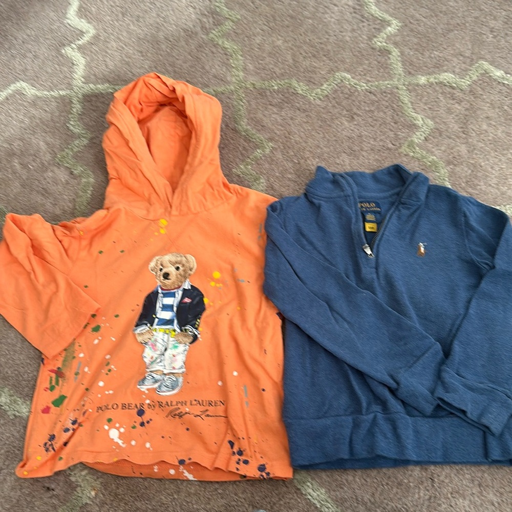 POLO - Boys 5T - Orange Hoodie and Blue Half Zip